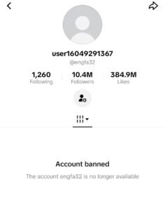 Perfil de Engfa Waraha no TikTok aparece como banido após denúncias em massa