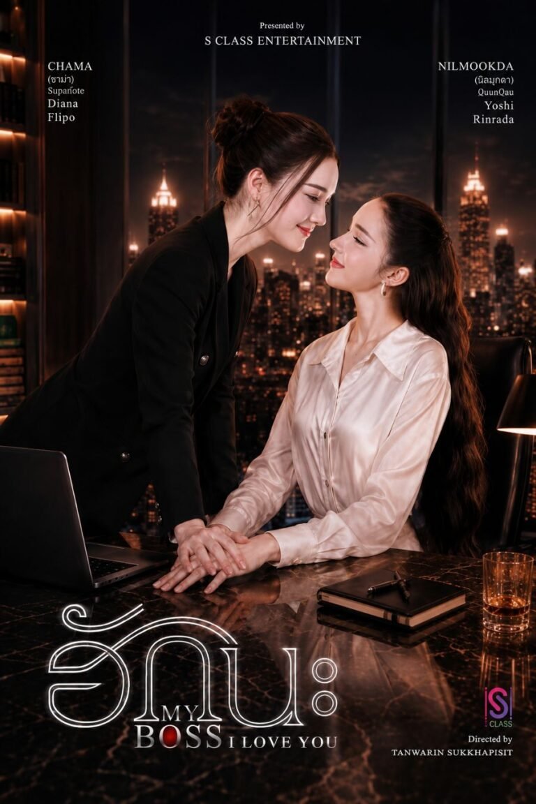 Diana Flipo e Yoshi Rinrada no pôster de Hak Na My Boss, série GL tailandesa