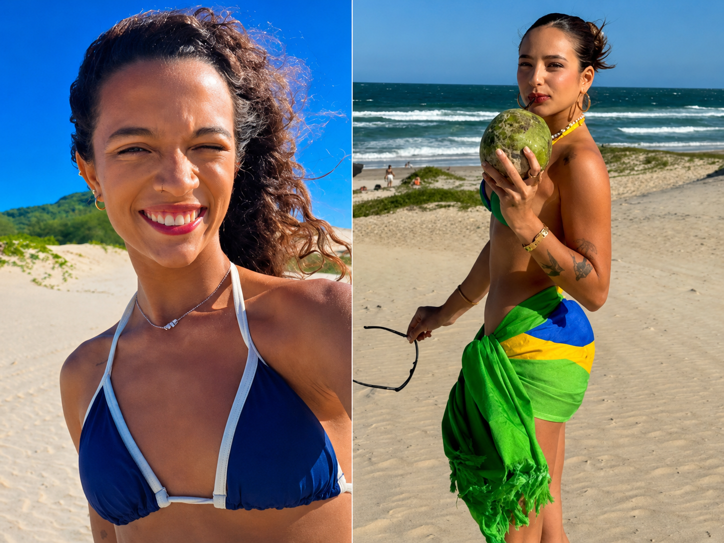 Rayssa Leal e Duda Wilken em registros na praia após tornarem público o namoro