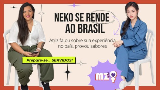Neko Naerunchara durante entrevista ao Manzouque sobre sua experiência no Brasil
