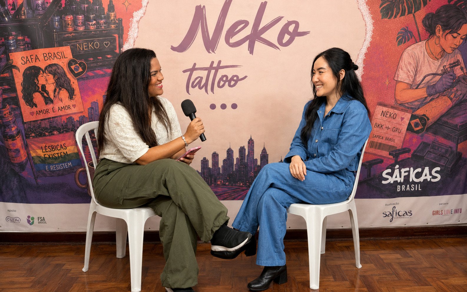 Raíssa Manzouque durante una intervista o copertura