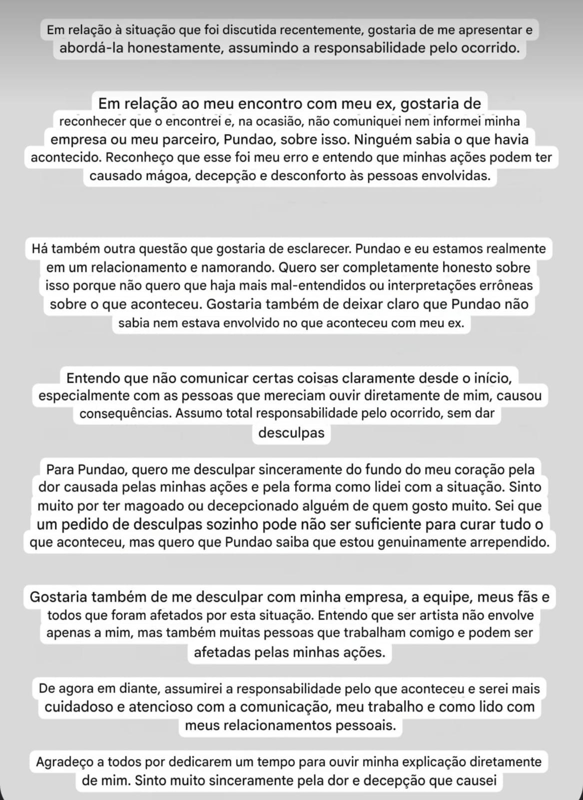 Pronunciamento de Shelly sobre a polêmica envolvendo Pundao e a Motion Minds Entertainment